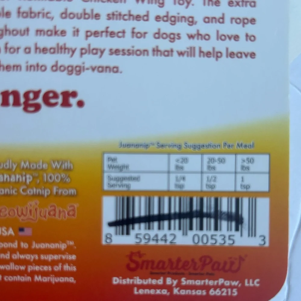 Tuffer Chew Doggijuana Chicken Wing Dog Toy